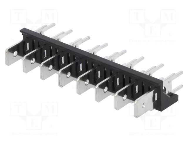 Terminal: spade terminal strip; 6.3mm; THT; 250V; straight; ways: 8 XINYA ST-LP-8