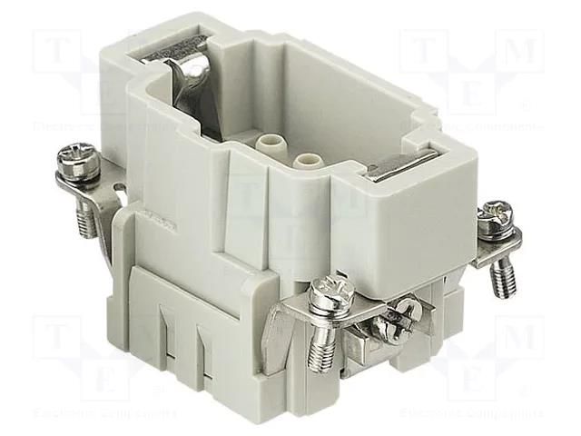 Connector: HDC; contact insert; male; 16A; 500V; Han E®; PIN: 6; 6+PE HARTING 09330062602