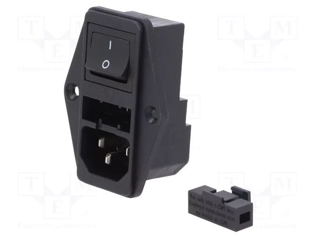 Connector: AC supply; socket; male; 10A; 250VAC; C14 (E),C18; 6762 SCHURTER 4304.6058