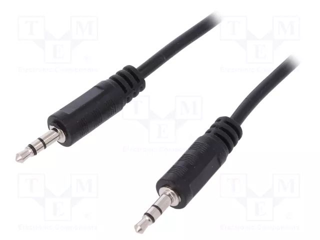 Cable; Jack 3.5mm 3pin plug,both sides; 1m; black LOGILINK CA1049