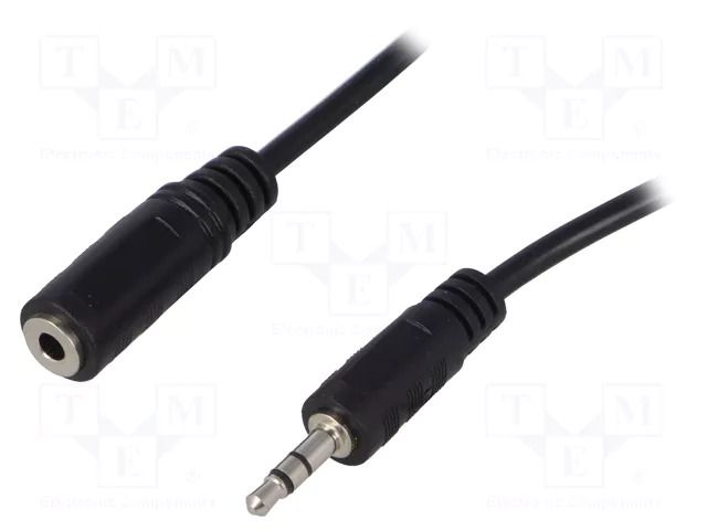 Cable; Jack 3.5mm 3pin plug,Jack 3.5mm socket; 3m; black LOGILINK CA1054