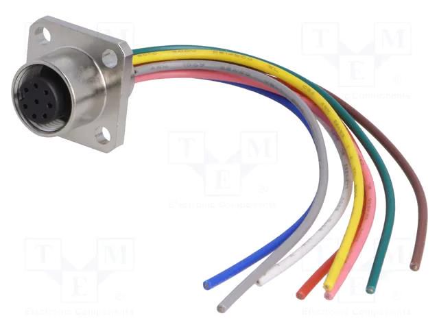 Connector: M12; socket; female; PIN: 8; straight; 2A; 30V; IP67; 120mm DEGSON ELECTRONICS SM12-S90C-A8F2A010
