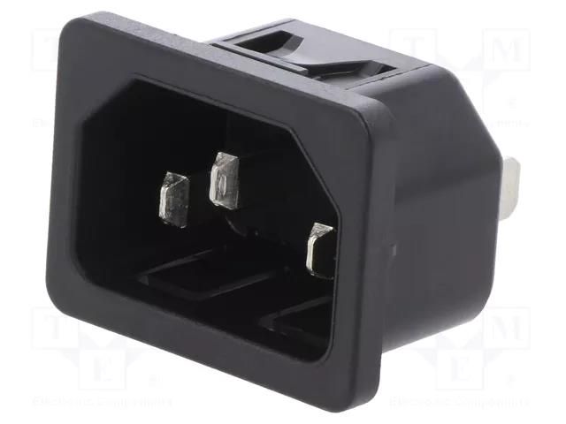 Connector: AC supply; socket; male; 10A; 250VAC; C14 (E); 6100-4 SCHURTER 6100.4215