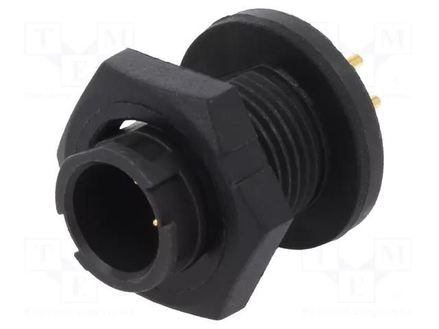 Connector: circular; socket; male; 7A; 250V; PIN: 2; EN2; THT; IP68 SWITCHCRAFT EN2P2M20PK
