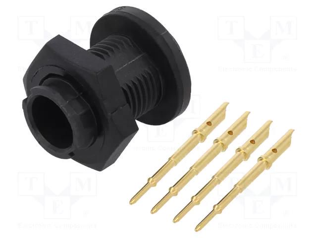 Connector: circular; socket; male; 5A; 125V; PIN: 4; EN2; soldering SWITCHCRAFT EN2P4M22