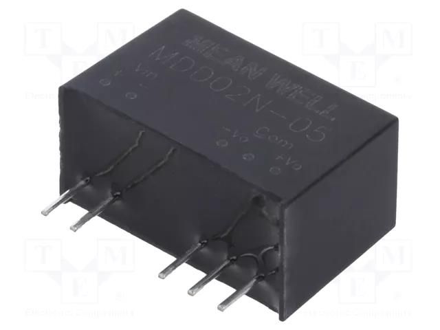 Converter: DC/DC; 2W; Uin: 21.6÷26.4VDC; Uout: 5VDC; Uout2: -5VDC MEAN WELL MDD02N-05