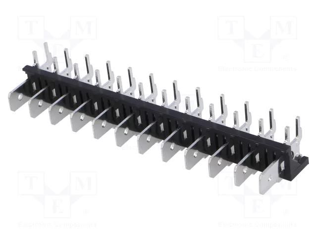 Terminal: spade terminal strip; 6.3mm; THT; 250V; angled 90°; 12A XINYA ST-LK-12