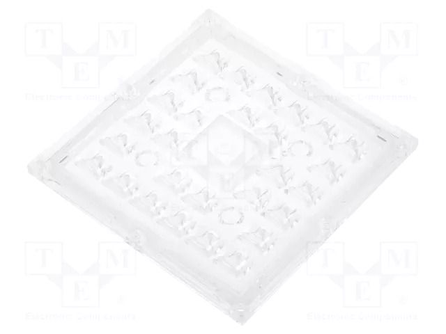 LED lens; square; plexiglass PMMA; transparent; Mounting: screw LEDIL CS16102