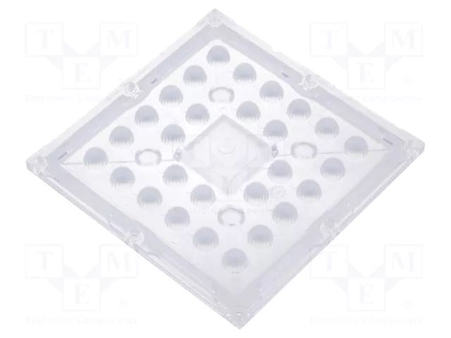 LED lens; square; plexiglass PMMA; transparent; Mounting: screw LEDIL CS16322