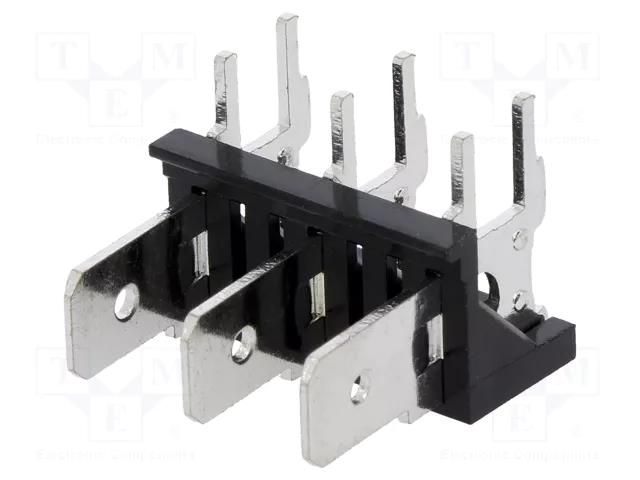 Terminal: spade terminal strip; 6.3mm; THT; 250V; angled 90°; 12A XINYA ST-LK-3