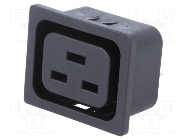 Connector: AC supply; socket; female; 16A; 250VAC; C19 (J) SCHURTER 4797.0015