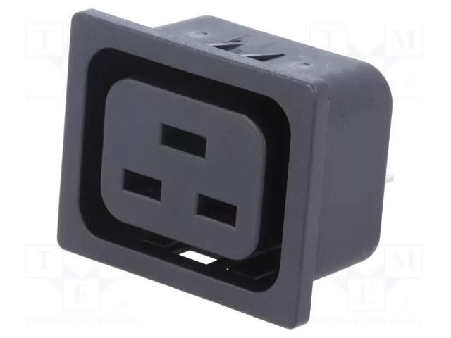 Connector: AC supply; socket; female; 16A; 250VAC; C19 (J) SCHURTER 4797.0015