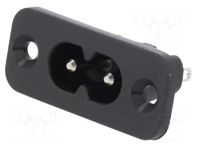 Connector: AC supply; socket; male; 2.5A; 250VAC; IEC 60320; 2571 SCHURTER 6160.0004