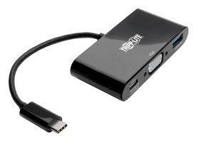 USB-C TO VGA ADAPTER W/USB-A & PD, BLACK U444-06N-VUB-C