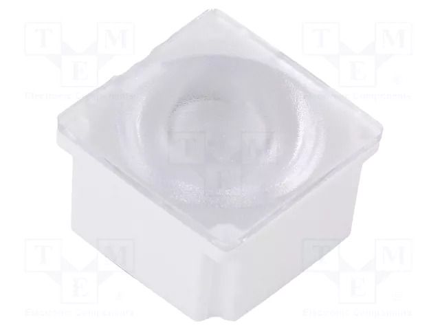 LED lens; square; polycarbonate; transparent; Colour: white LEDIL FA15233