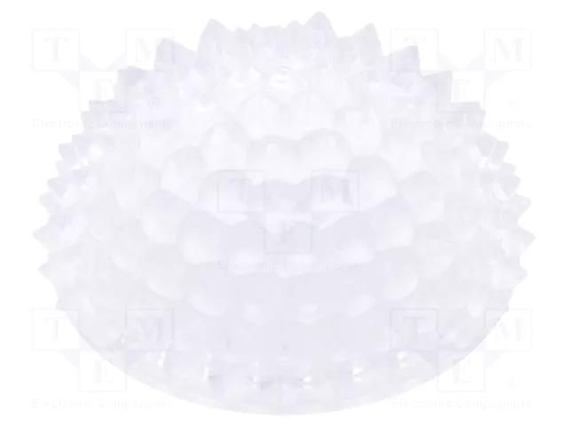 LED lens; round; polycarbonate; transparent; Mounting: socket LEDIL FP15072