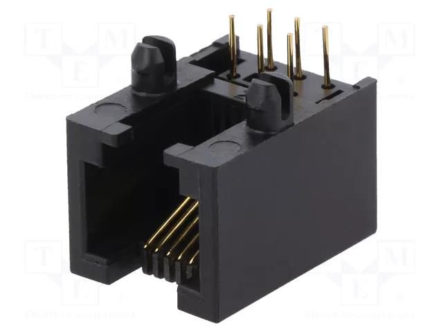 Connector: RJ12; socket; PIN: 6; Cat: 5; 6p6c; THT; angled ENCITECH RJJU66125E3H011
