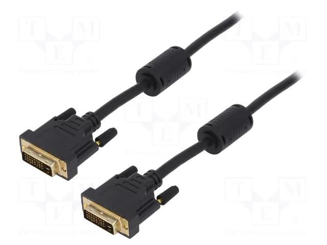 Cable; DVI-D (24+1) plug,both sides; PVC; Len: 3m; black LOGILINK CD0002
