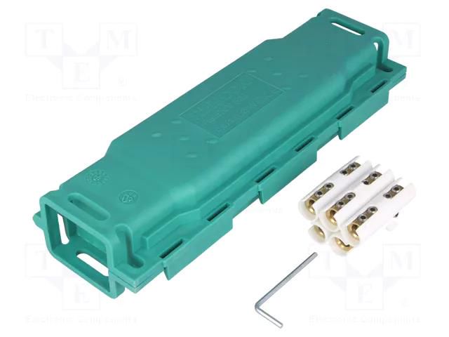 Gel cable joint; RELICON; polypropylene PP; IPX8; green; Y: 240mm HELLERMANNTYTON RELIFIX-V525PP/SI