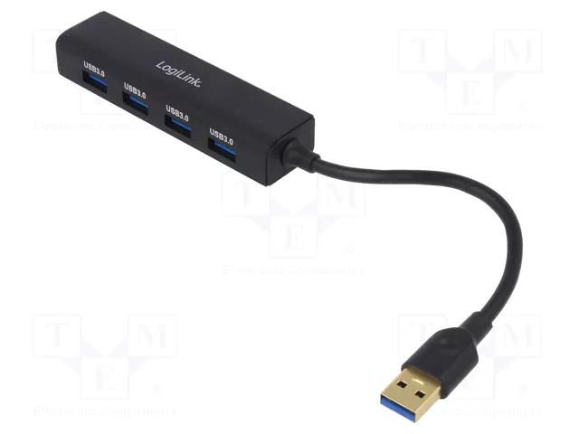 Hub USB; USB A socket x4,USB A plug; USB 3.0; PnP; 5Gbps LOGILINK UA0295