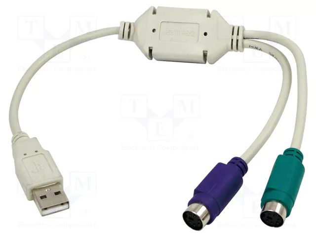 Adapter; USB 1.1; PS/2 socket x2,USB A plug; white LOGILINK AU0004A