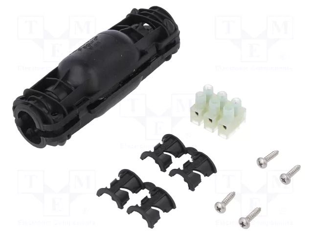 Gel cable joint; RELICON; polyamide; IP68; black; Y: 100mm; X: 24mm HELLERMANNTYTON RELILIGHT-V32.5-I2