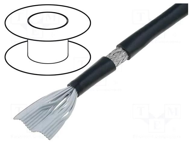 Wire: ribbon; round; 1.27mm; stranded; Cu; PVC; black; 30.5m 3M 3659-20