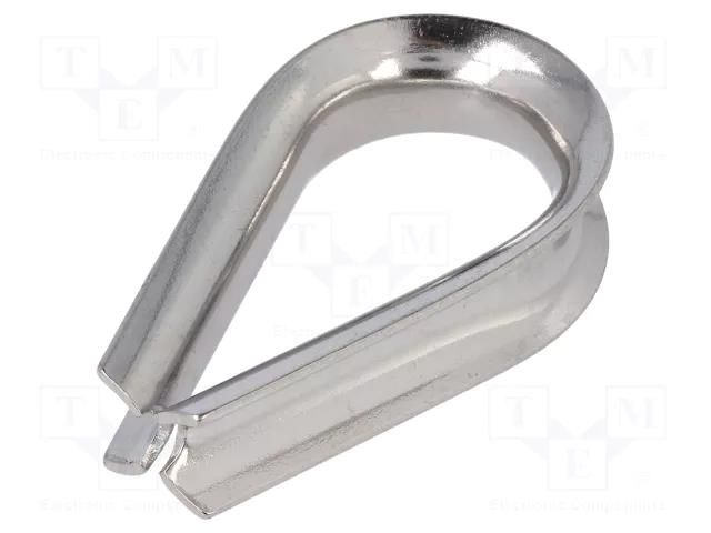 Thimble for rope; acid resistant steel A4; for rope; DIN 6899 KRAFTBERG KAUS-10-A4