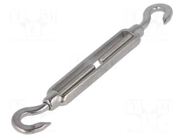 Turnbuckle; acid resistant steel A4; for rope; hook/hook; 8mm KRAFTBERG SCI-B-M5-A4