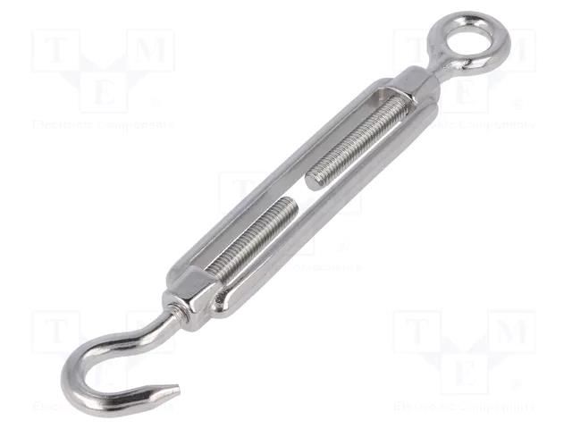 Turnbuckle; acid resistant steel A4; for rope; hook/eye; Ø: 10mm KRAFTBERG SCI-C-M6-A4