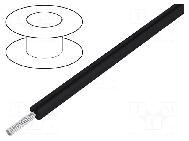 Wire; Lead Wire; stranded; Cu; EPDM; black; 5kV; -30÷90°C; 305m ALPHA WIRE 1636-BK001