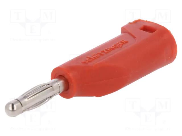 Connector: 4mm banana; plug; 32A; 33VAC; 70VDC; red; nickel plated SCHÜTZINGER FK15SNI-RT