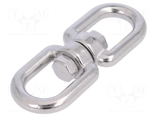 Swivel; acid resistant steel A4; for rope; L: 90mm; 8mm; eye/ eye KRAFTBERG KRET-8-A4