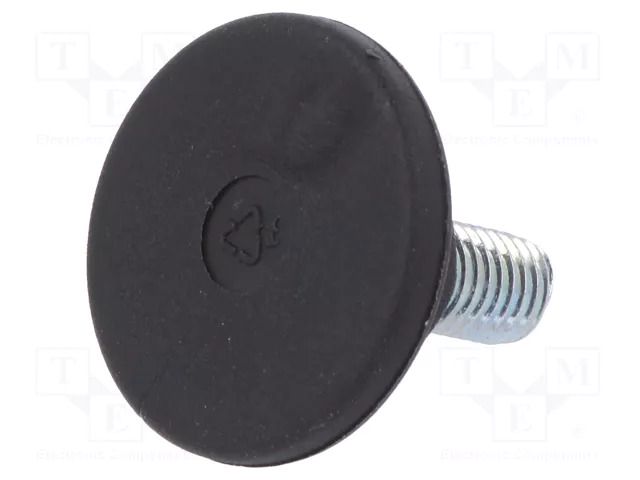 Foot; rigid,with screwdriver slot,with lever; Base dia: 30mm; M8 ELESA+GANTER LX.30SW17-M8X18S