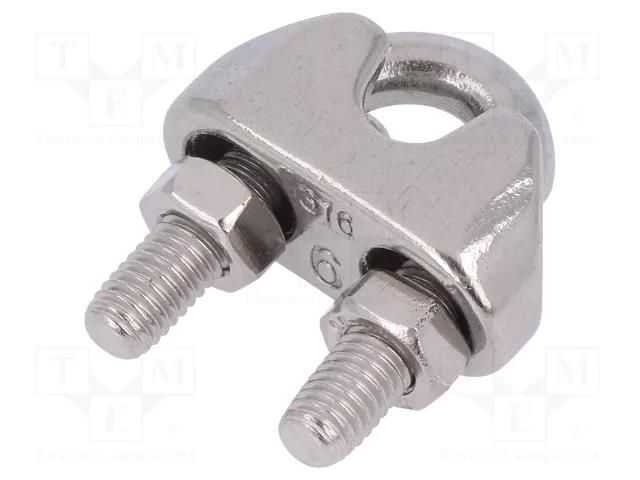 Rope clamp wire; acid resistant steel A4; for rope; Ørope: 5mm KRAFTBERG ZLK-5-A4