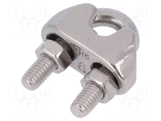Rope clamp wire; acid resistant steel A4; for rope; Ørope: 5mm KRAFTBERG ZLK-5-A4