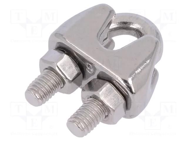 Rope clamp wire; acid resistant steel A4; for rope; Ørope: 6mm KRAFTBERG ZLK-6-A4