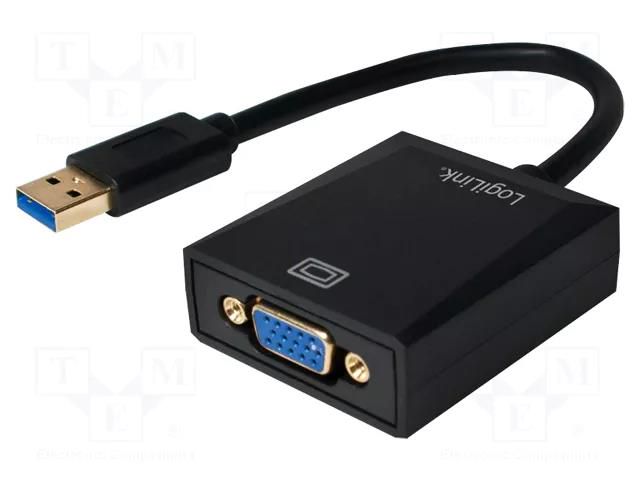 Adapter; USB 2.0,USB 3.0; D-Sub 15pin HD socket,USB A plug LOGILINK UA0231