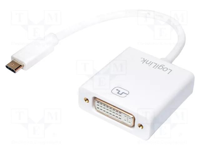 Adapter; HDCP 1.3,USB 3.0; DVI-I (24+5) socket,USB C plug LOGILINK UA0245A