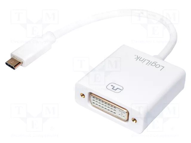 Adapter; HDCP 1.3,USB 3.0; DVI-I (24+5) socket,USB C plug LOGILINK UA0245A