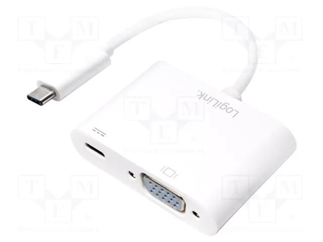 Adapter; USB 3.0; 140mm; white; white; Standard: Power Delivery LOGILINK UA0259