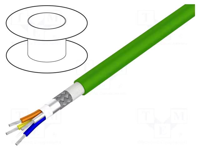 Wire; Alpha Essential Flexing Ethernet,S/FTP; 4x22AWG; 5e; Cu ALPHA WIRE 74001-GR002