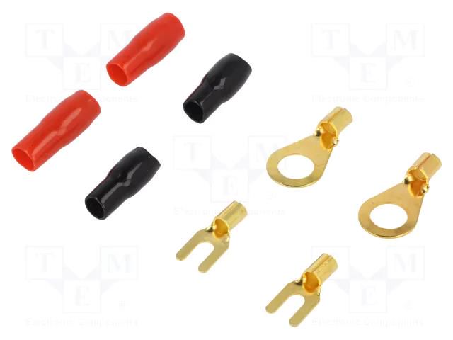 Terminal: terminal set; insulated; black,red; on cable,crimped 4CARMEDIA TERMINAL-SET-10GA