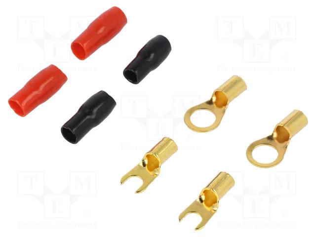 Terminal: terminal set; insulated; black,red; on cable,crimped 4CARMEDIA TERMINAL-SET-8GA