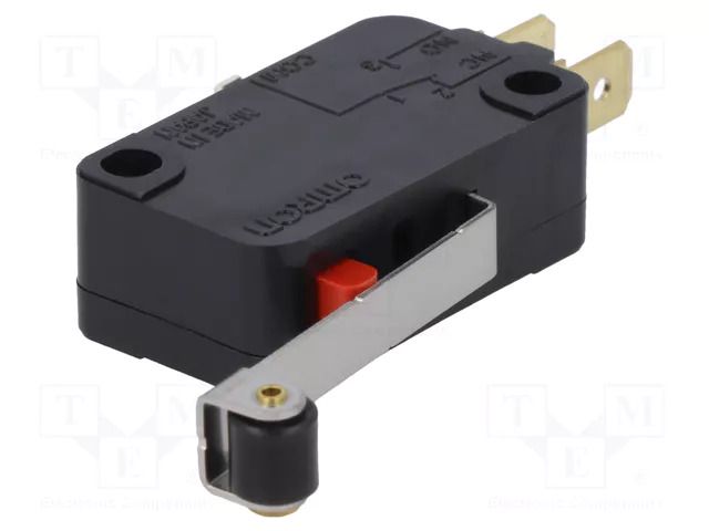 Microswitch SNAP ACTION; 5A/250VAC; with lever (with roller) OMRON Electronic Components VX-56-1C23