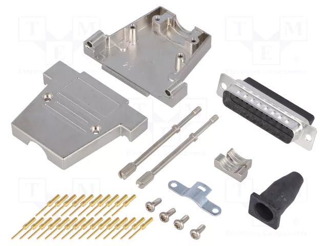 Connector: D-Sub; PIN: 25; plug; male; soldering; for cable; black ENCITECH DTSL09TJSRGDBCP25K