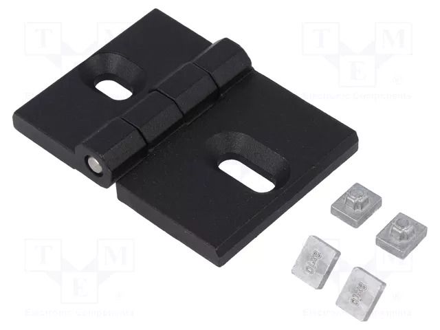 Hinge; Width: 68mm; cast zinc; black; H: 50mm; for profiles ELESA+GANTER GN161-68