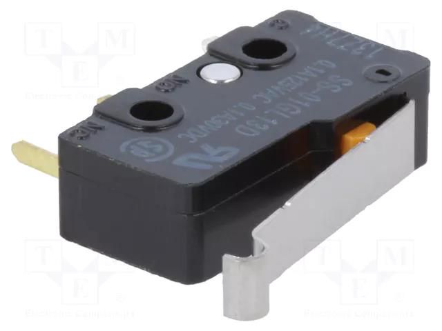 Microswitch SNAP ACTION; 0.1A/125VAC; 0.1A/30VDC; SPDT; ON-(ON) OMRON Electronic Components SS-01GL13D