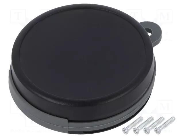 Enclosure: multipurpose; Z: 13mm; black; SUI-TEK; with holder TEKO SUI-TEK1A.29