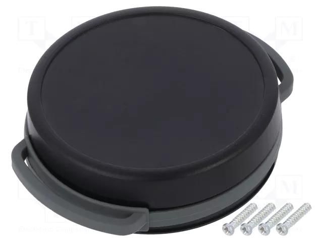 Enclosure: multipurpose; Z: 13mm; black; SUI-TEK; with holder TEKO SUI-TEK2A.29